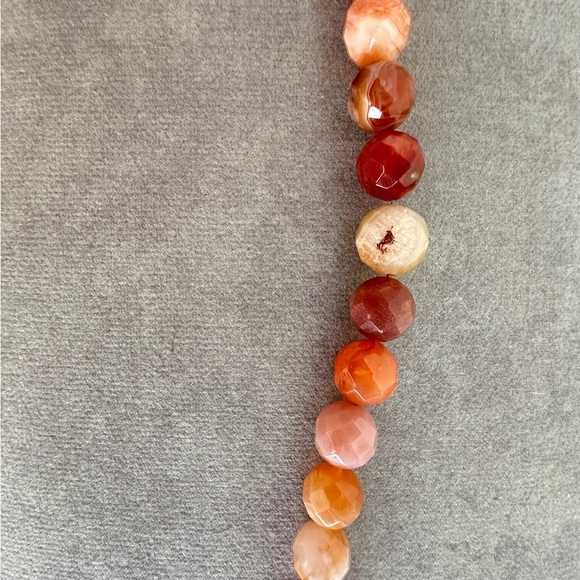 Jay King Carnelian Agate Faucted Beaded Necklace - Picture 3 of 6